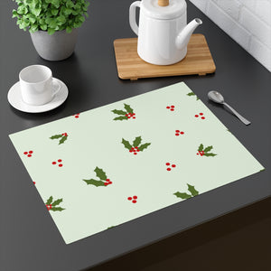 Holiday Table Placemat - Red & Green Holly