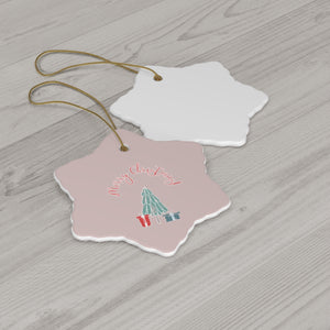 Ceramic Holiday Ornament - Merry Christmas Tree