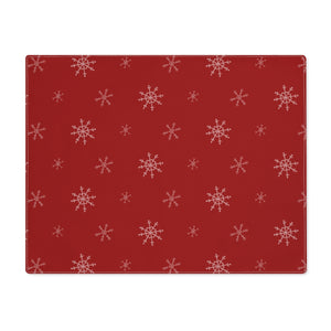 Red Holiday Table Placemat - Snowflakes
