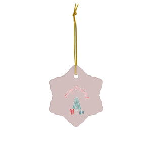 Ceramic Holiday Ornament - Merry Christmas Tree