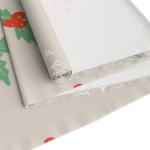Holiday Table Runner - Holly & Pinecones