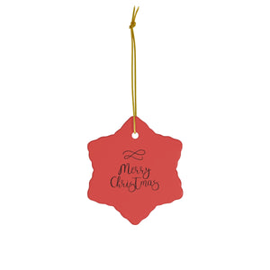 Ceramic Holiday Ornament - Cursive Merry Christmas