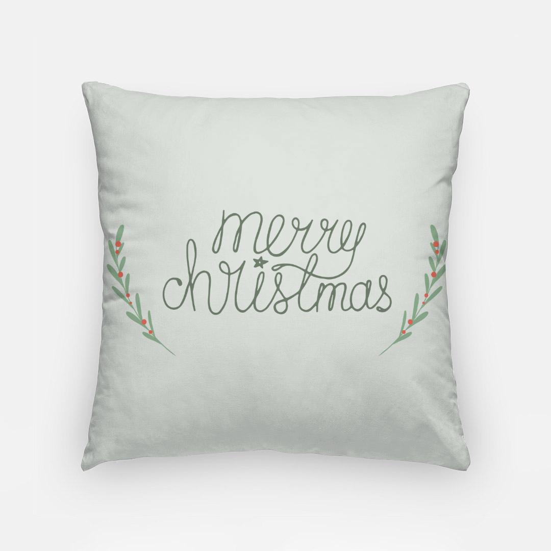 18"x18" Holiday Polyester Pillowcase - Merry Christmas