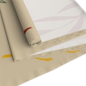 Beige Holiday Table Runner - Colorful Garland