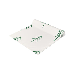 White Holiday Table Runner - Evergreens
