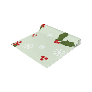 Holiday Table Runner - Holly & Snowflakes