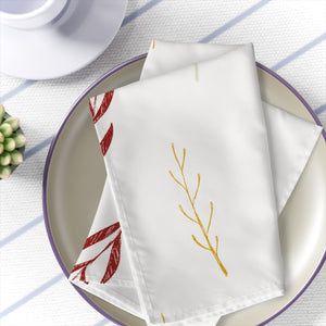 White Holiday Napkins - Colorful Garland
