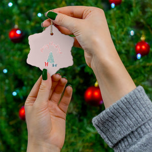 Ceramic Holiday Ornament - Merry Christmas Tree