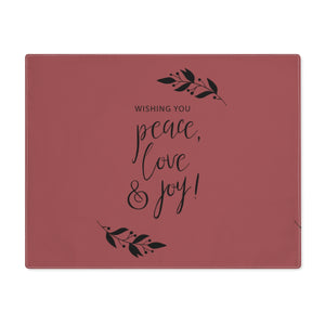 Holiday Table Placemat - Peace, Love & Joy