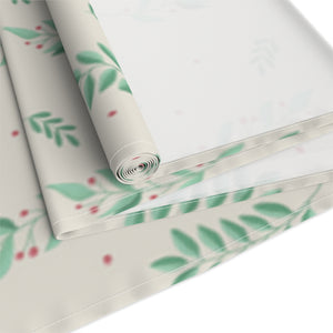 White Holiday Table Runner - Small/Large Evergreens