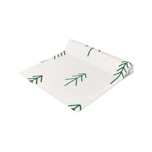 White Holiday Table Runner - Evergreens