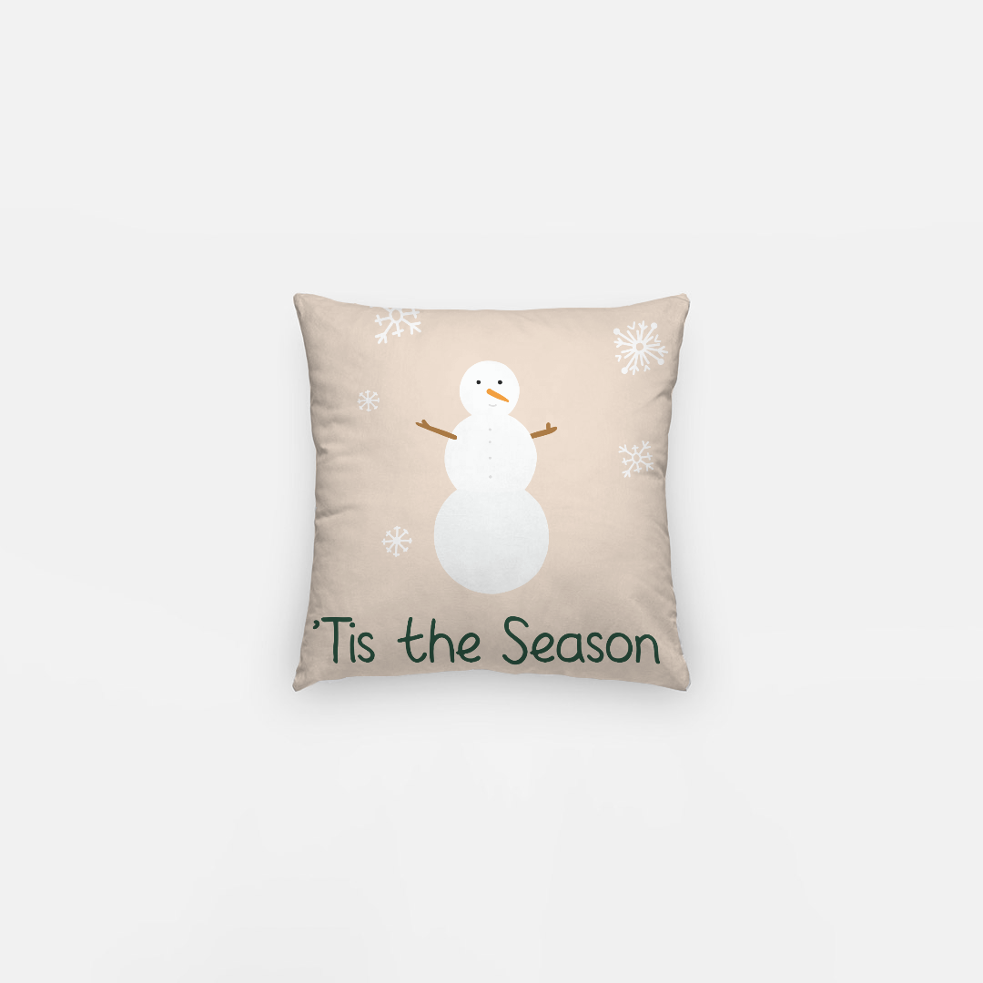 10x10 Holiday Polyester Pillowcase - Tis the Season Snowman