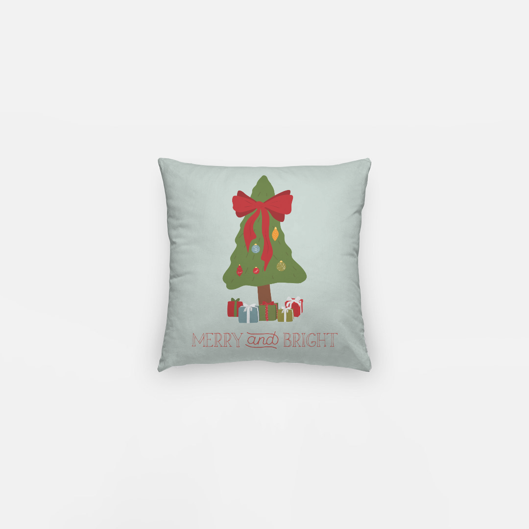 10x10 Holiday Polyester Pillowcase - Merry & Bright