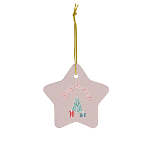 Ceramic Holiday Ornament - Merry Christmas Tree