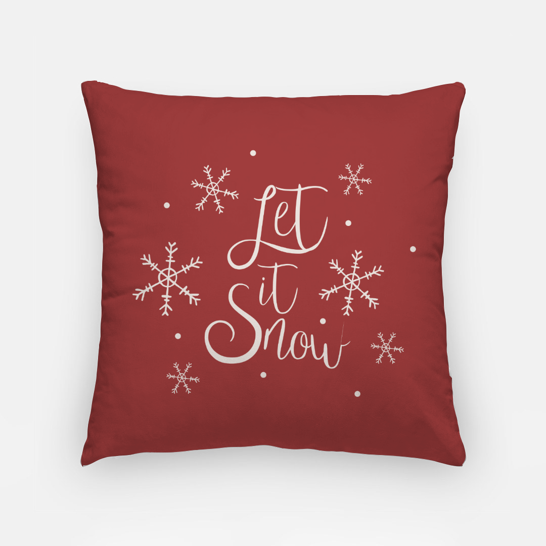 18"x18" Holiday Polyester Pillowcase - Let it Snow