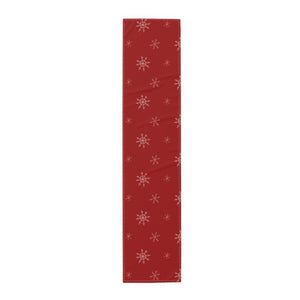 Red Holiday Table Runner - Snowflakes