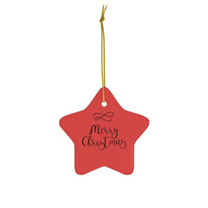 Ceramic Holiday Ornament - Cursive Merry Christmas