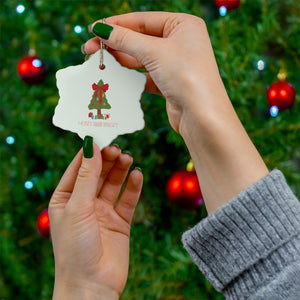 Ceramic Holiday Ornament - Merry & Bright