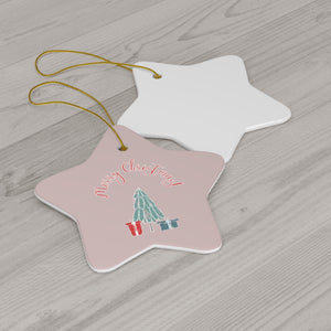 Ceramic Holiday Ornament - Merry Christmas Tree