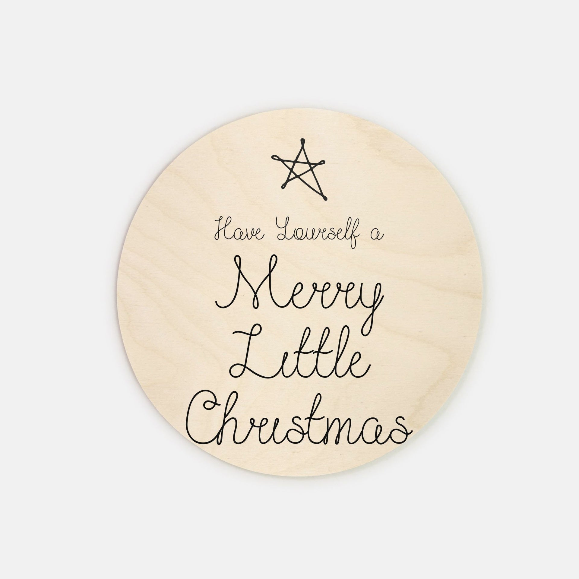 8" Round Wood Sign - Merry Little Christmas
