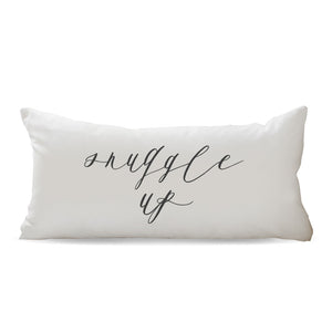 "Snuggle Up" Script Lumbar Pillow