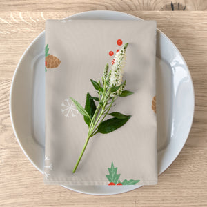 Holiday Napkins - Pinecones & Snowflakes