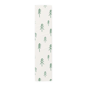 White Holiday Table Runner - Evergreens