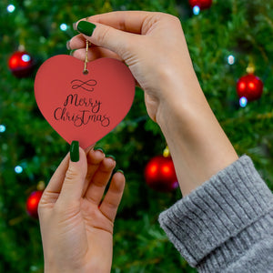 Ceramic Holiday Ornament - Cursive Merry Christmas