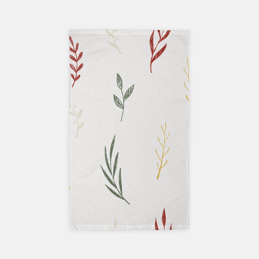 White Holiday Hand Towel - Colorful Garland