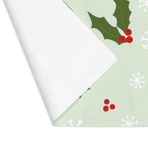 Holiday Table Placemat - Holly & Snowflakes