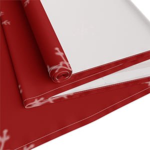 Red Holiday Table Runner - Snowflakes