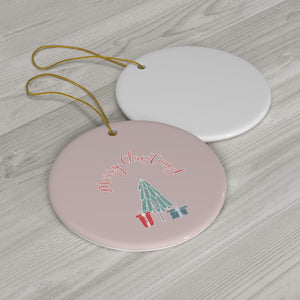 Ceramic Holiday Ornament - Merry Christmas Tree