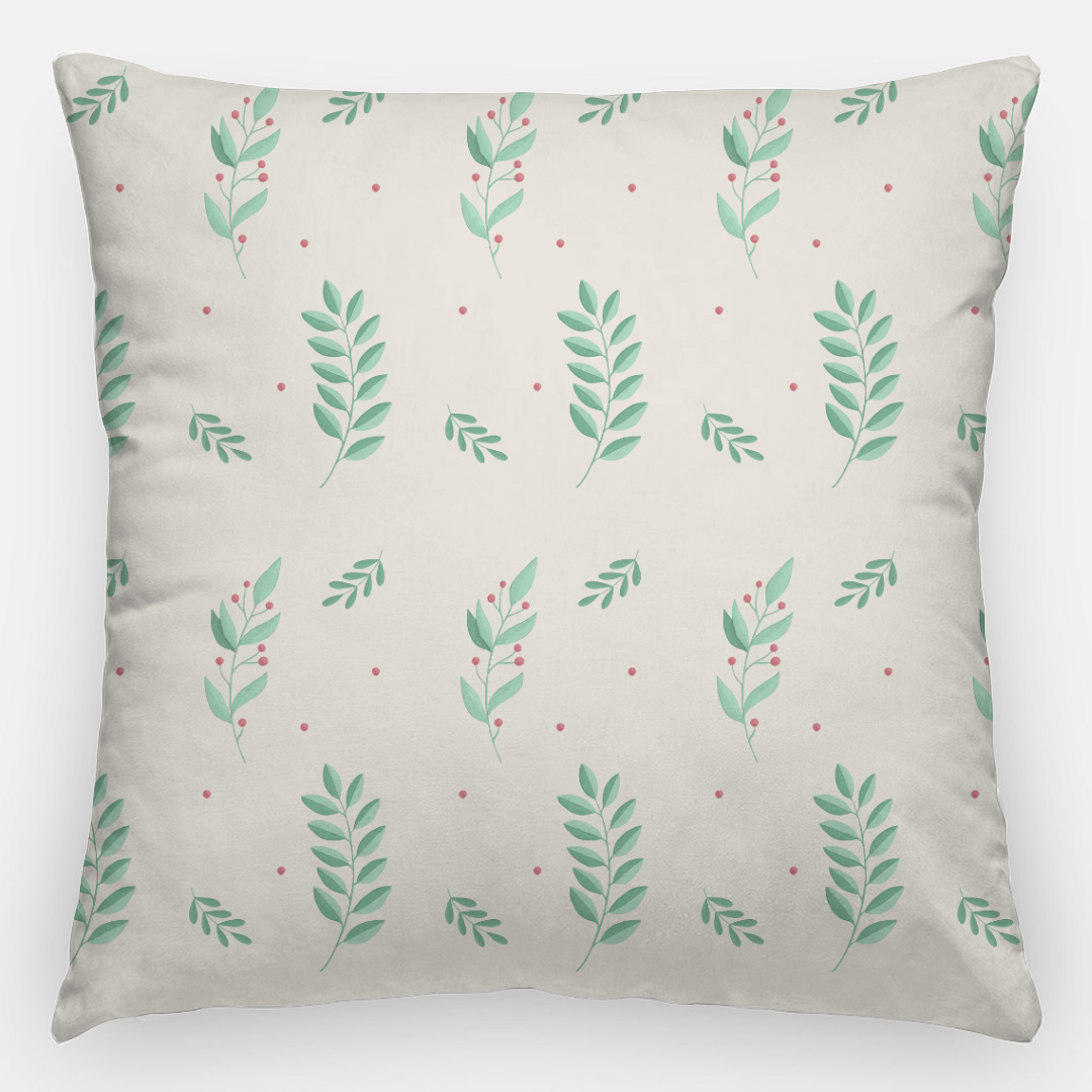 24x24 Holiday Polyester Pillowcase - Large Holly