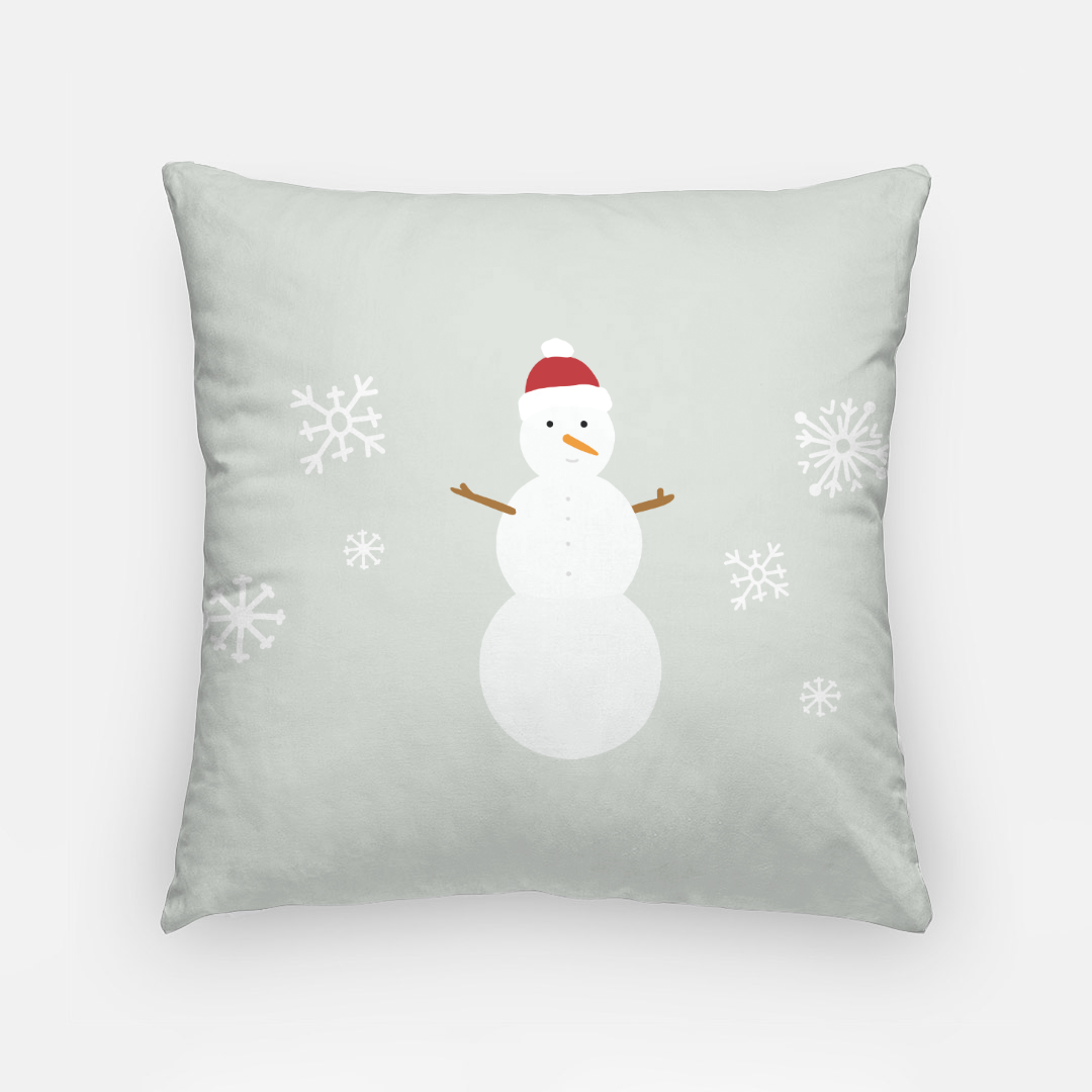 18"x18" Holiday Polyester Pillowcase - Snowman