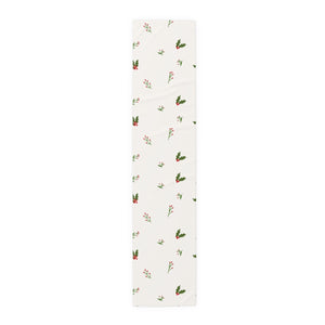 White Holiday Table Runner - Holly