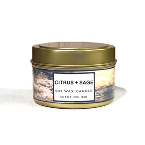 "Citrus + Sage" Soy Candle | Lifestyle Details