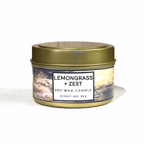 "Lemongrass + Zest" Scented Soy Candle