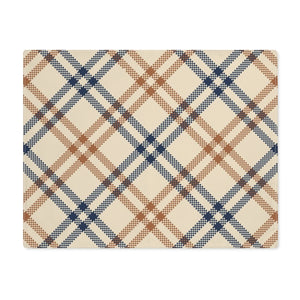 Lifestyle Details - Autumn Diagonal Plaid Table Placemat - Brown & Blue - Front View