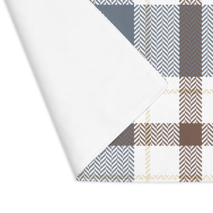 Lifestyle Details - Autumn Plaid Table Placemat - Blue & Brown - Flipped