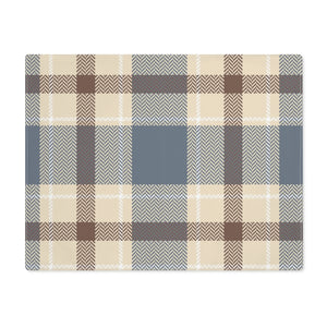 Lifestyle Details - Autumn Plaid Table Placemat - Brown & Blue - Front View