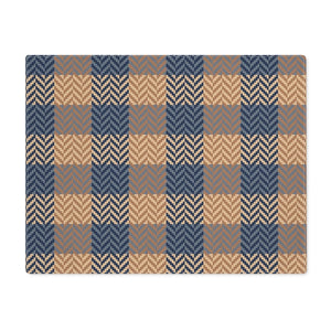 Lifestyle Details - Autumn Plaid Table Placemat - Brown & Blue - Front View