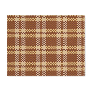 Lifestyle Details - Autumn Plaid Table Placemat - Brown & Natural - Front View