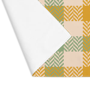 Lifestyle Details - Autumn Plaid Table Placemat - Orange & Green - Flipped