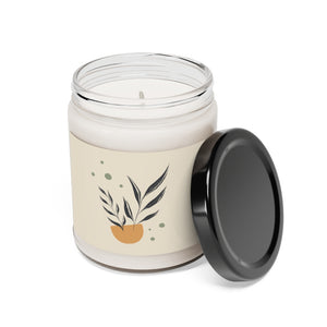 Lifestyle Details - Black Leaves in Bowl Scented Soy Wax Candle - Open