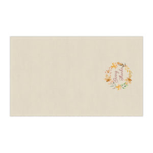 Lifestyle Details - Ecru Kitchen Towel - Giving Thanks - Horizontal