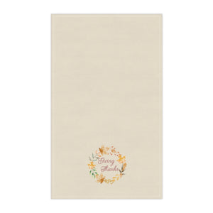 Lifestyle Details - Ecru Kitchen Towel - Giving Thanks - Vertical