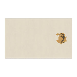 Lifestyle Details - Ecru Kitchen Towel - Thankful Turkey in Apricot - Horizontal