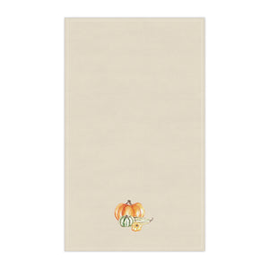 Lifestyle Details - Ecru Kitchen Towel - Watercolor Autumn Squash Arrangement - Vertical