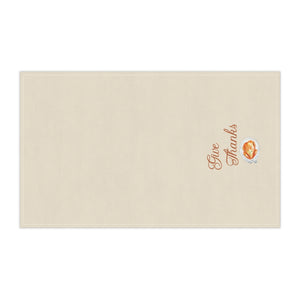 Lifestyle Details - Ecru Kitchen Towel - Watercolor Turkey - Give Thanks - Horizontal