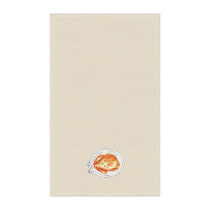 Lifestyle Details - Ecru Kitchen Towel - Watercolor Turkey - Vertical